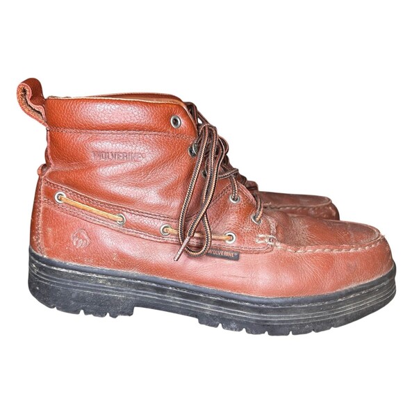 Wolverine W08404 Steel Toe Work Boots 11M Brown Leather Chukka Moc Toe Oil Res - Picture 1 of 8